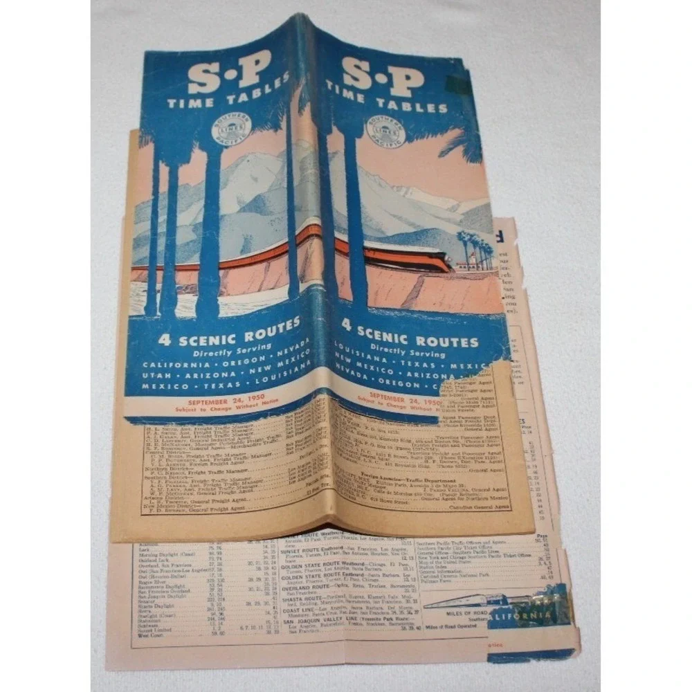 35 VTG Southern Pacific Lines Time Tables 1940s-1980s Passenger & Employee lot